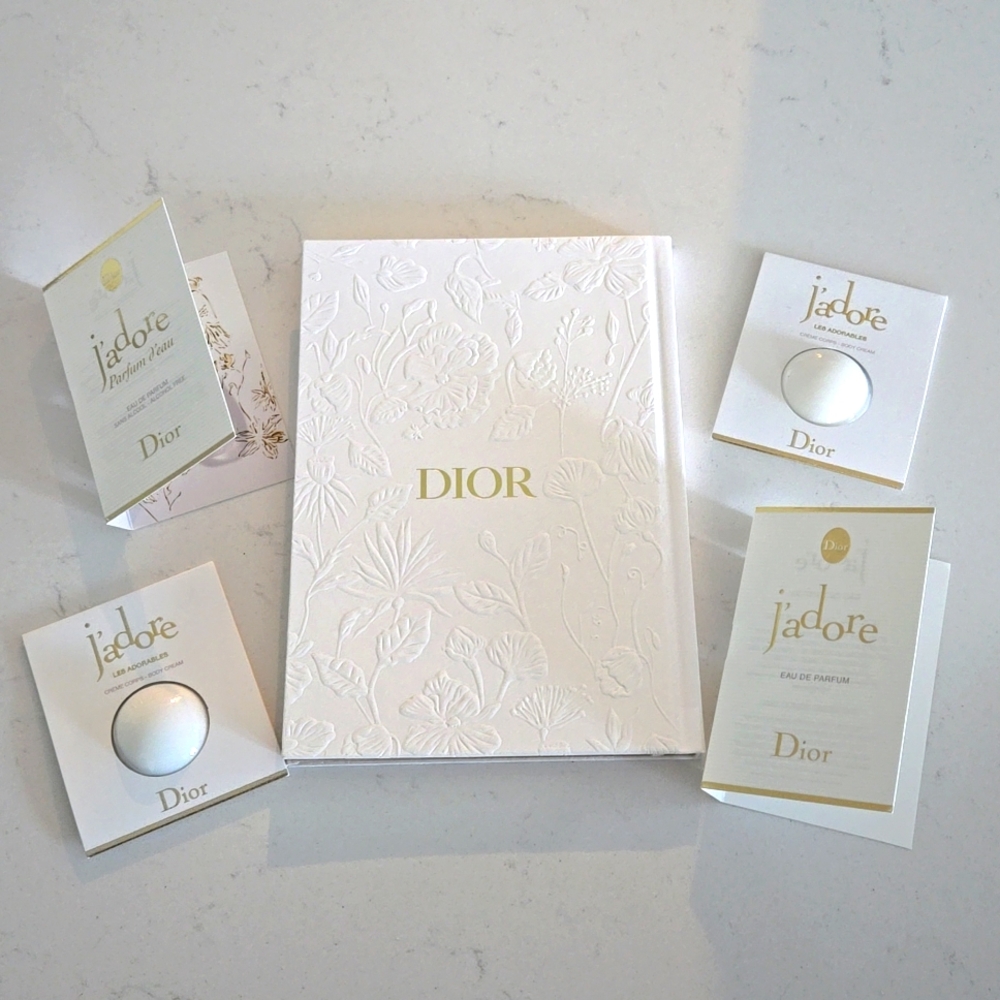 New never used DIOR journal book white floral design pattern DiorJadore samples